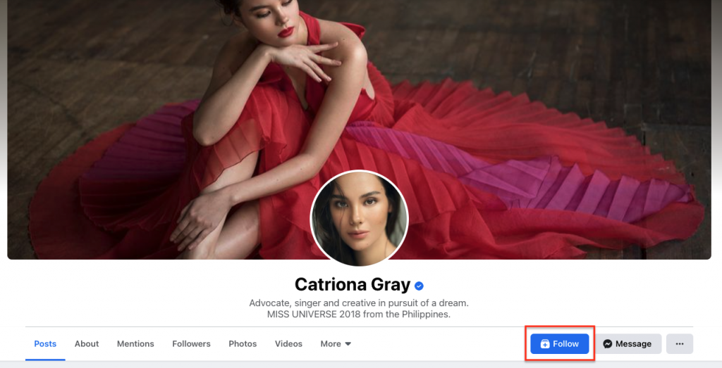 Catriona Gray Facebook Page