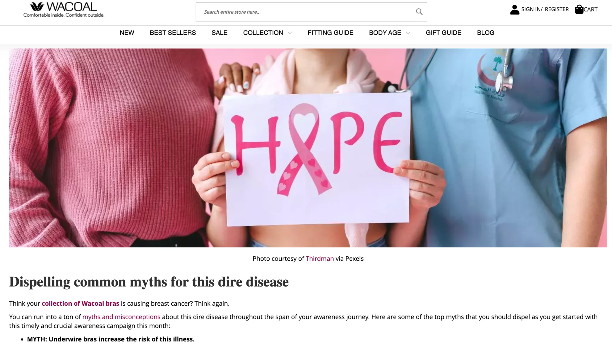 Wacoal PH's breast cancer myths topic was made for breast cancer awareness month