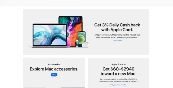 apple mac landing page