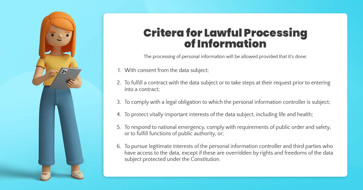 Criteria for Lawful Processing of Information
