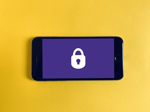 A phone with a lock symbol on the screen
