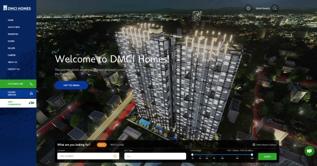 DMCI Homes property website