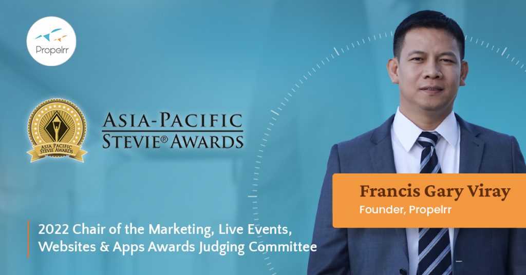 Propelrr Founder Chairs Judging Committee in 2022 Asia-Pacific Stevie® Awards
