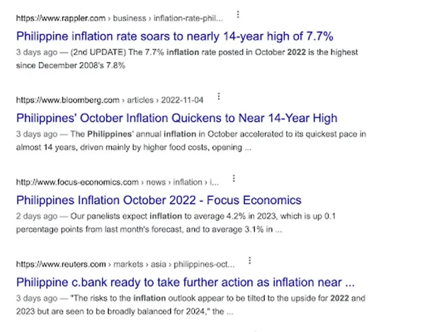 philippine inflation rate search results