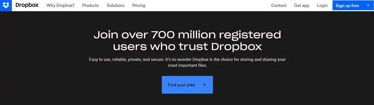 dropbox homepage design