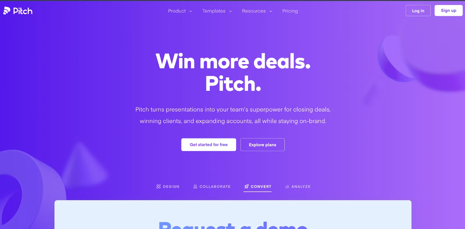 pitch.com is has a simple yet effective website design