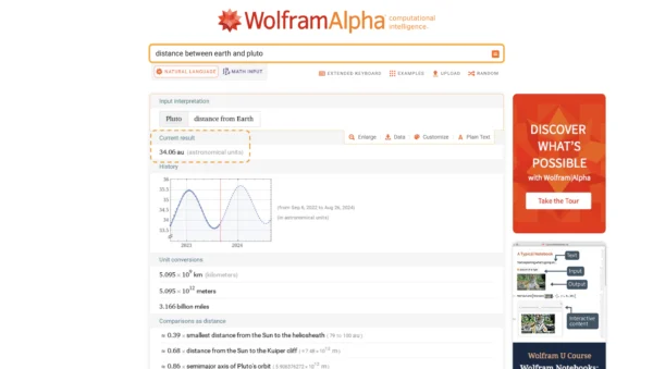 wolframalpha result page