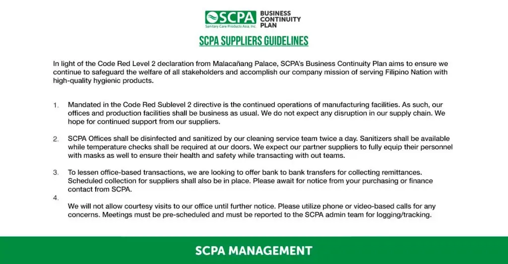 SCPA announcement