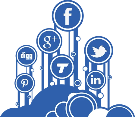 logos of popular social media sites in one frame