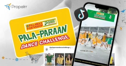 Mobile phone showing Palawan Pawnshop's Pala-Paraan Dance Challenge