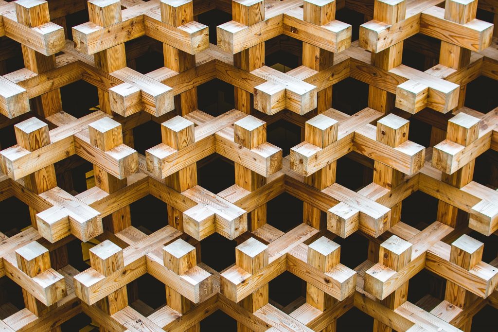 Blockchain Wooden Puzzle Pile Woods